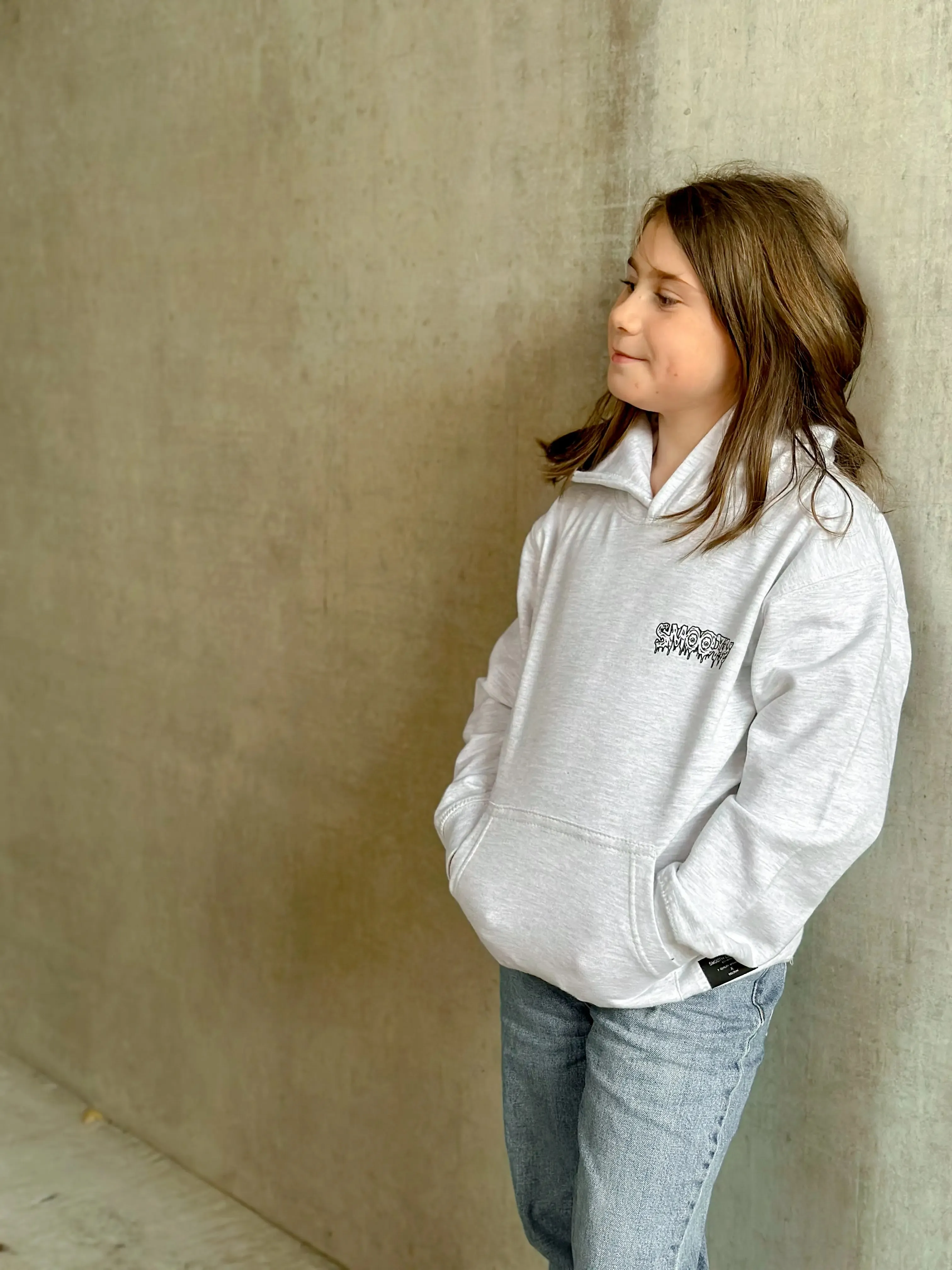 Ash Kids Hoodie / Drip Black Front Back Girls