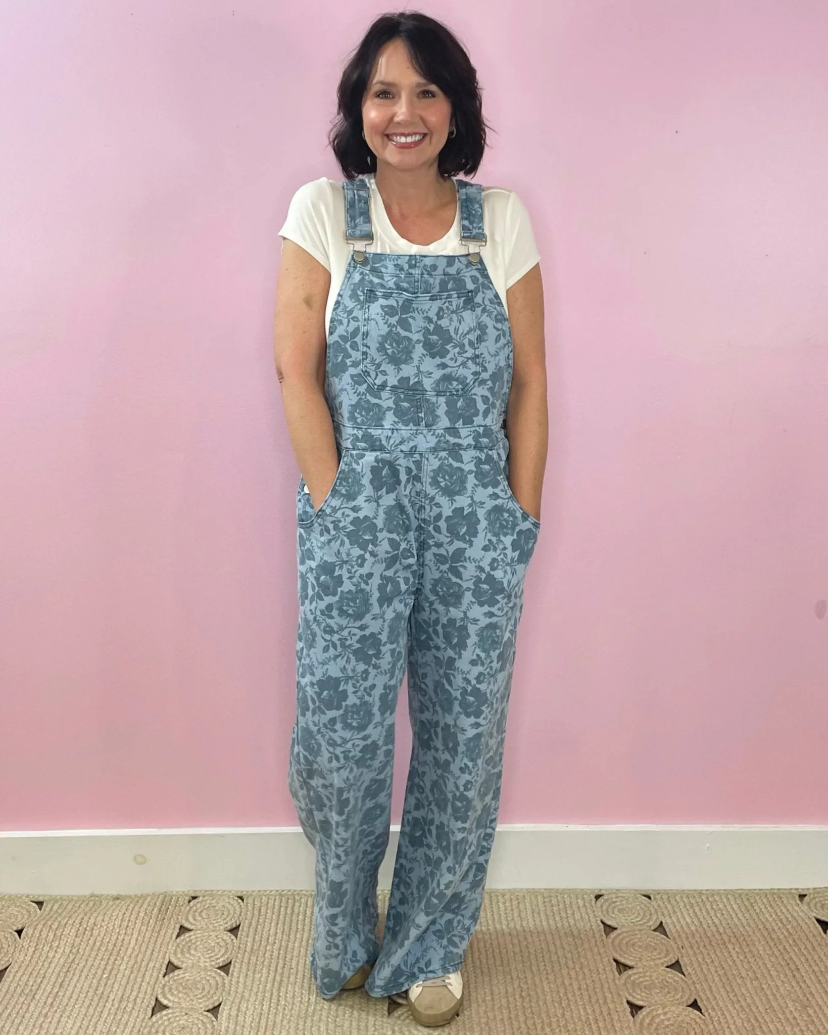Bluebell Bloom Denim Overalls