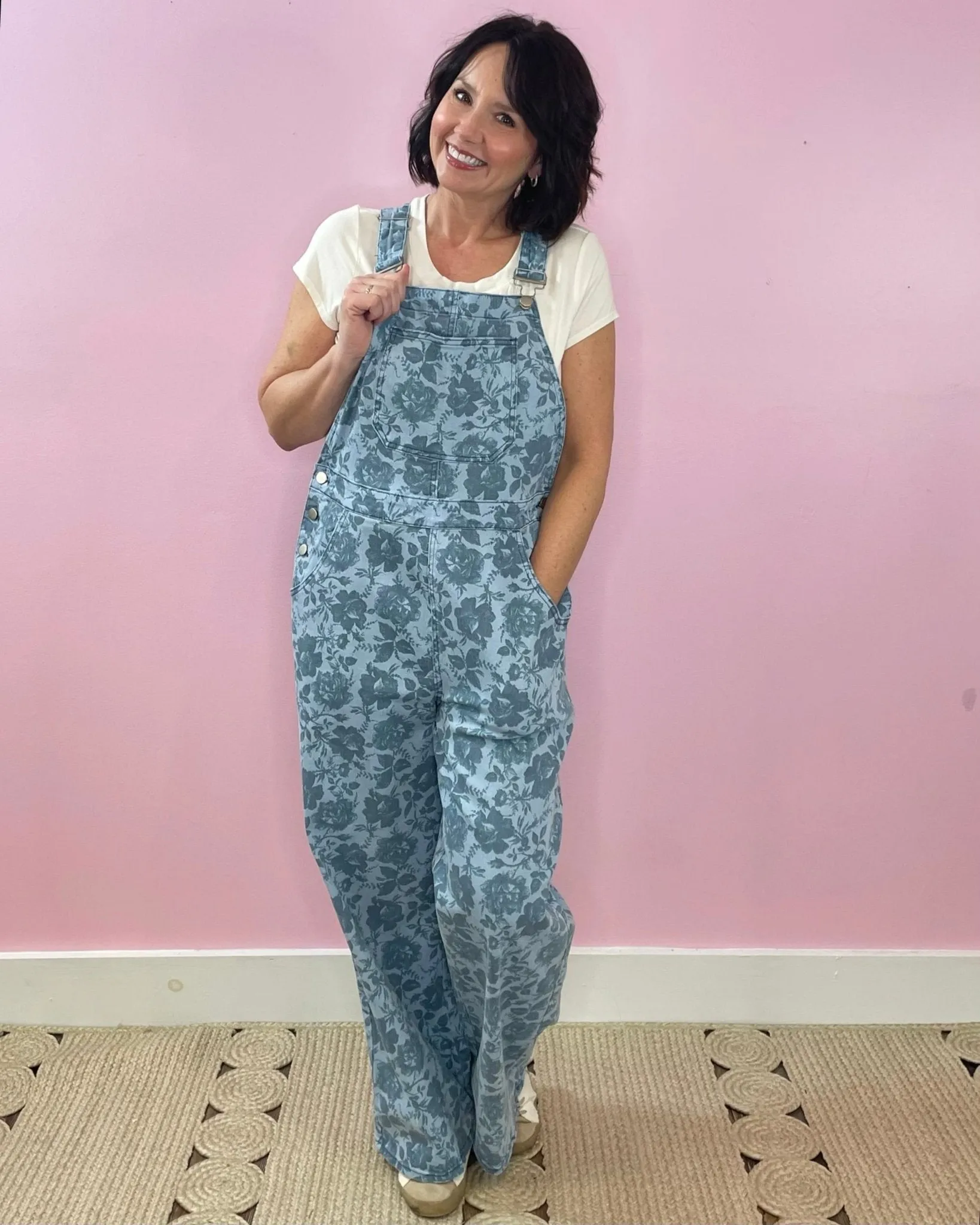 Bluebell Bloom Denim Overalls