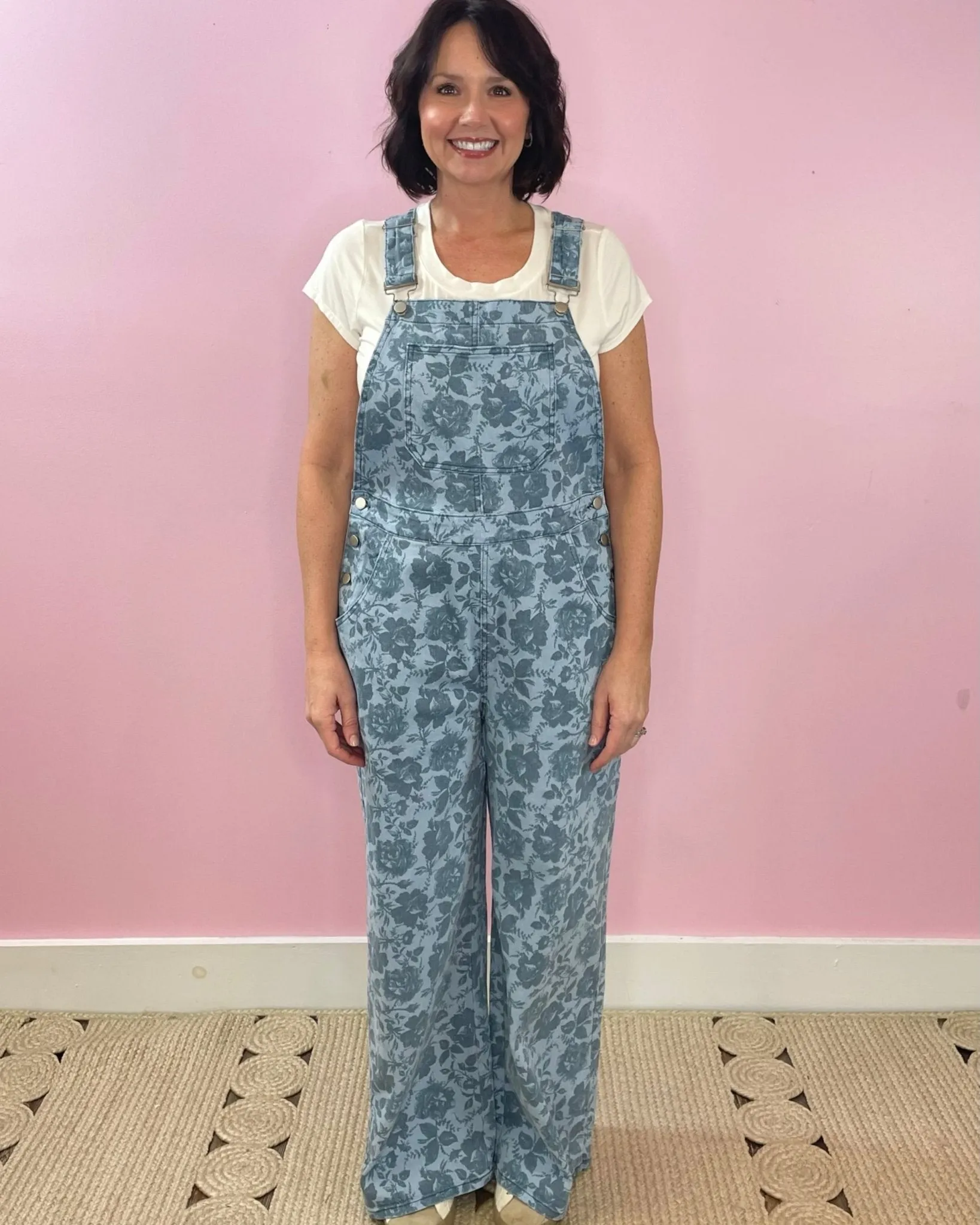 Bluebell Bloom Denim Overalls
