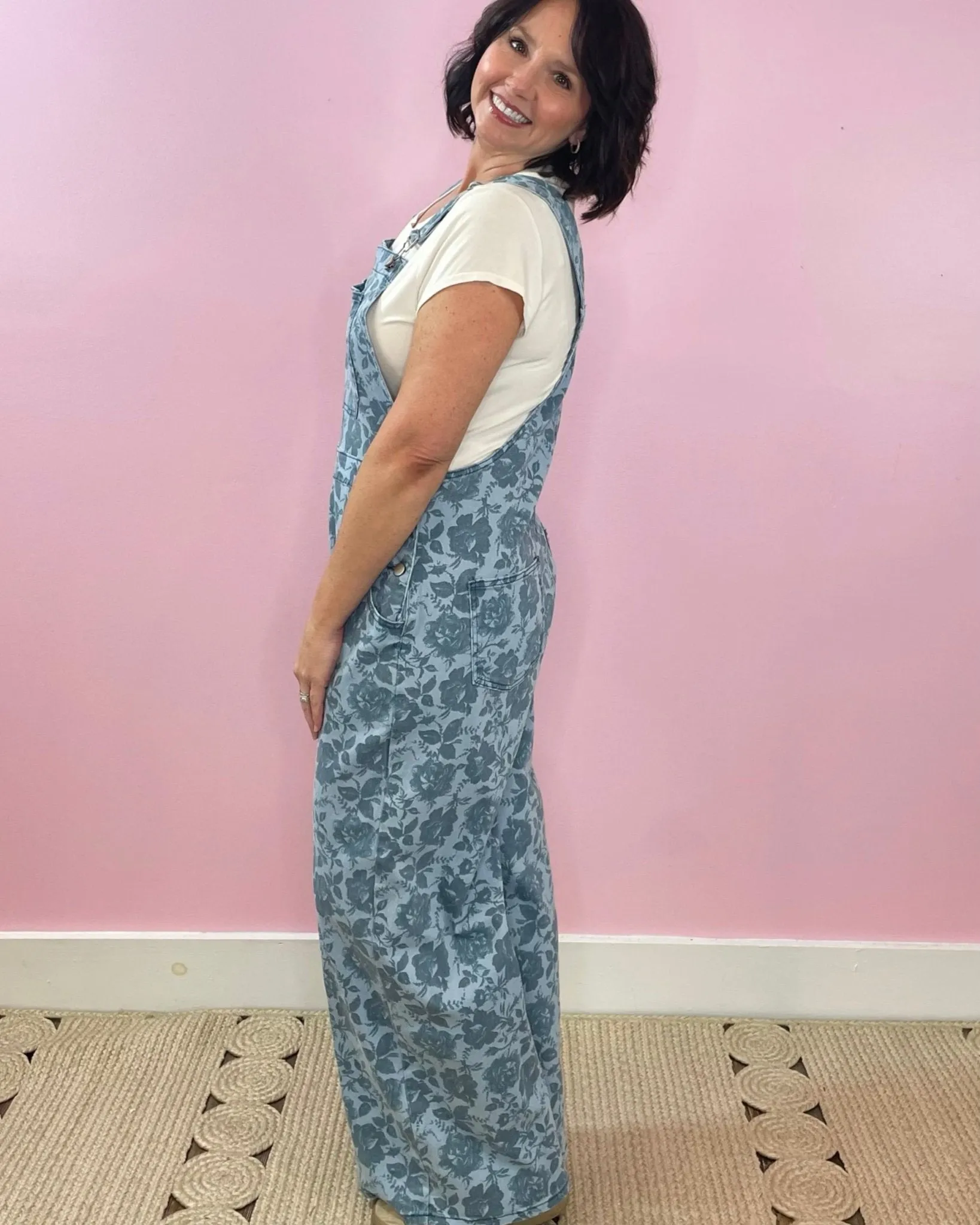 Bluebell Bloom Denim Overalls
