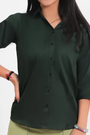 bluebird Women's Dark Green Formal Shirt
