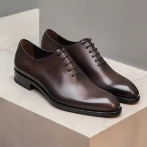 Brown Leather Amarys Whole Cut Oxfords - Work Edition