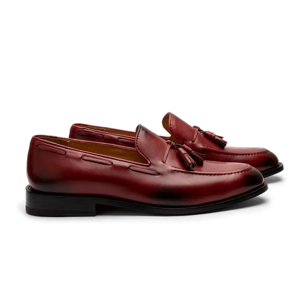 Burgundy Classic Tassel Loafers
