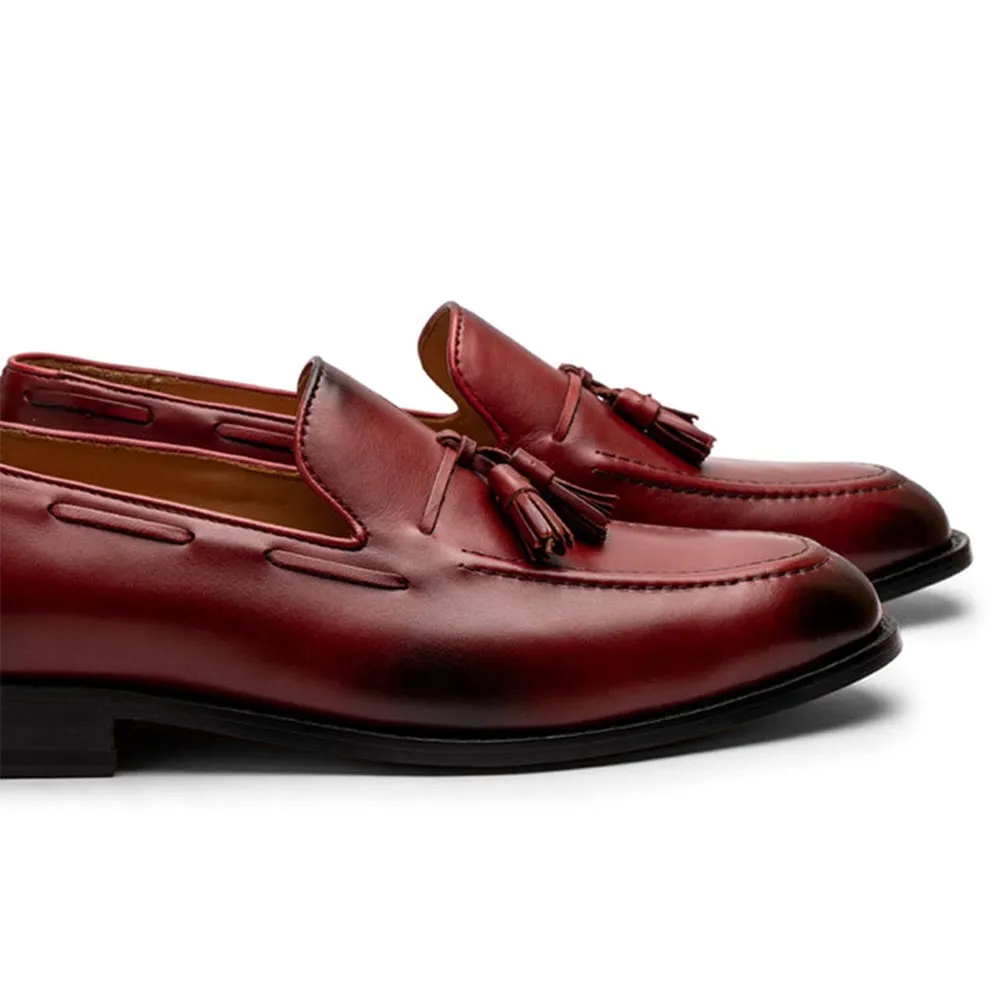 Burgundy Classic Tassel Loafers
