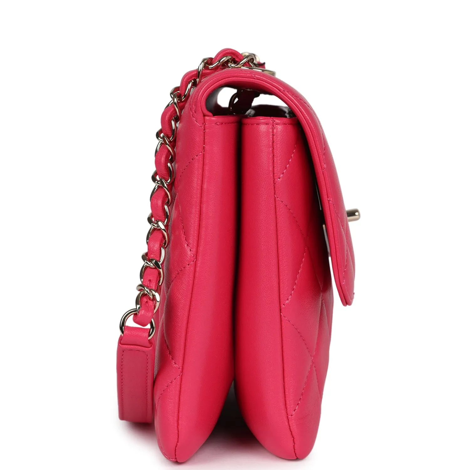 Chanel Medium Trendy CC Flap Bag Dark Pink Lambskin Light Gold Hardware