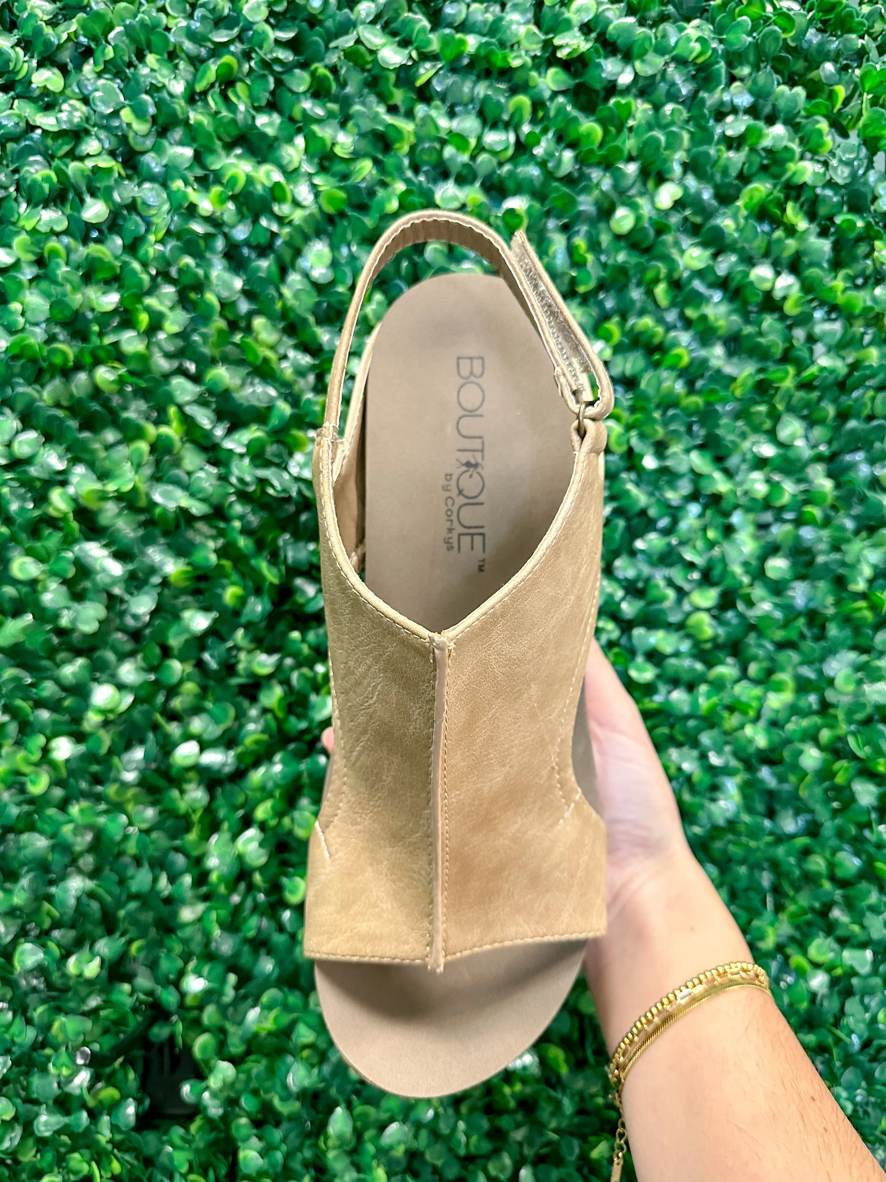 Corky's Carley Wedge Sandals Taupe