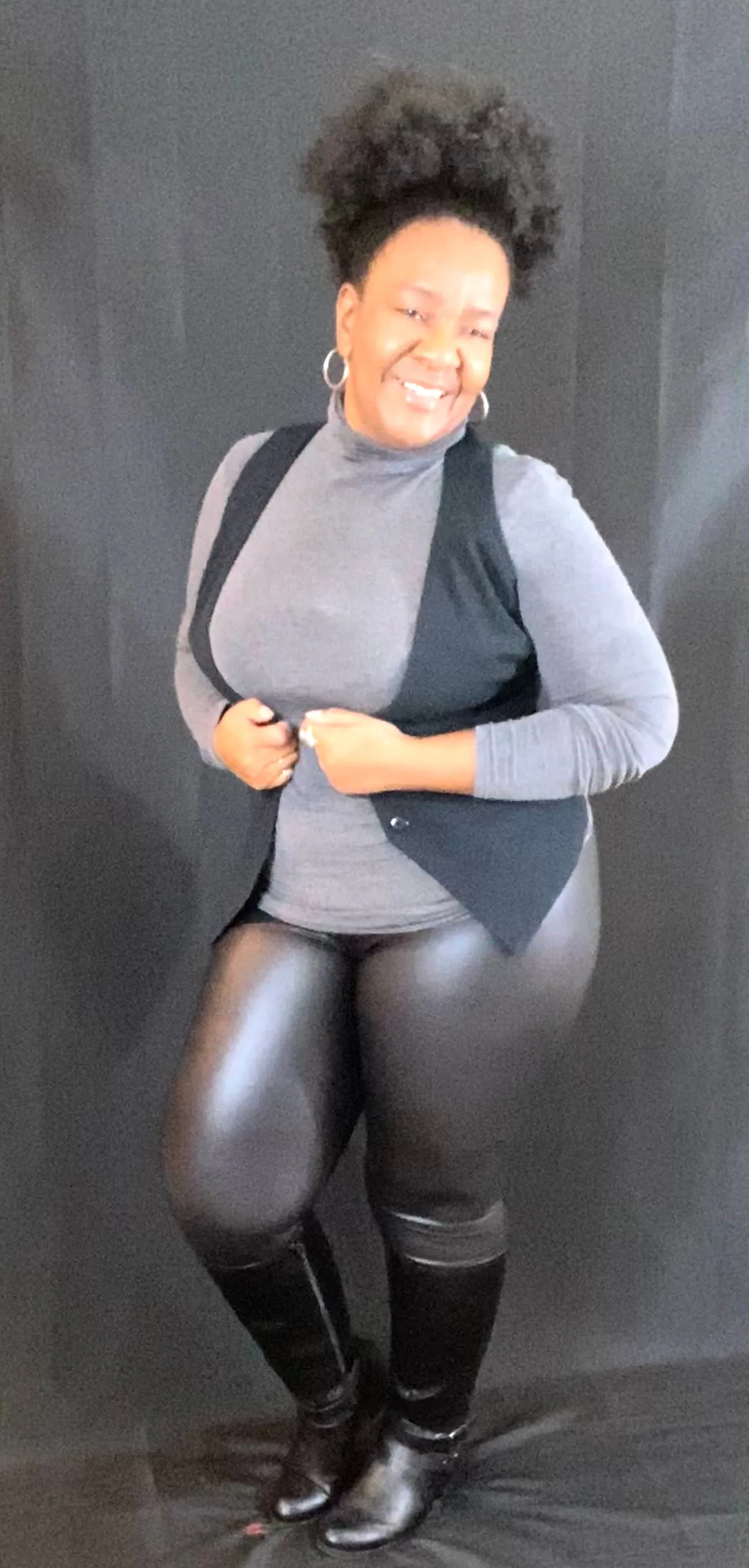 Curvy Plus Faux Leather Leggings