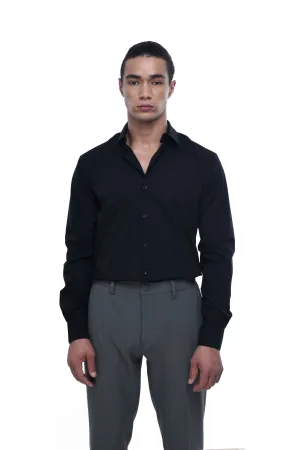 EASY IRON STRETCH SHIRT IN BLACK