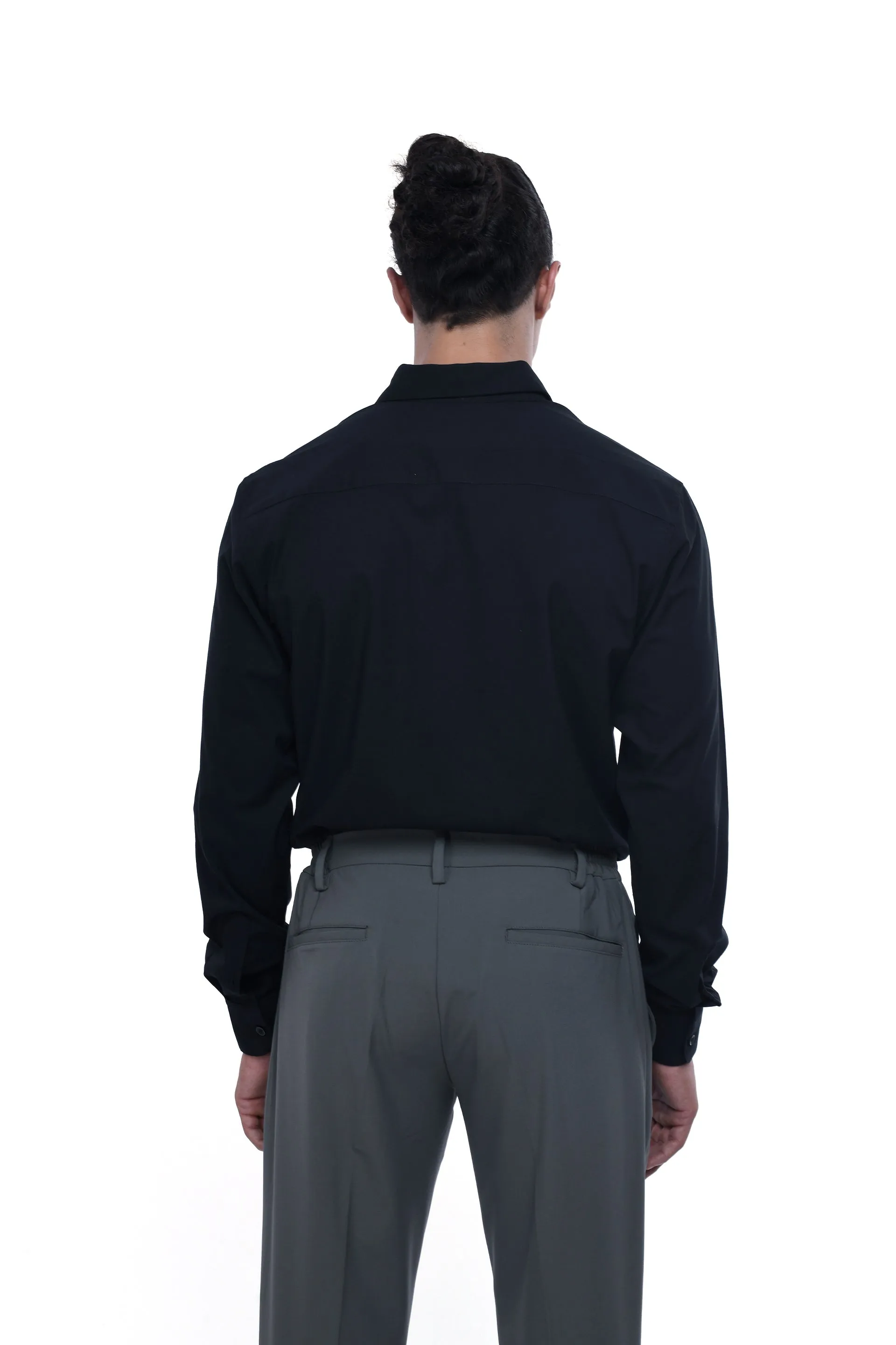 EASY IRON STRETCH SHIRT IN BLACK