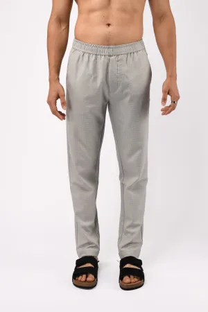 EASY IRON TEXTURED FLEXIWAIST TAILORED TROUSERS IN GREY