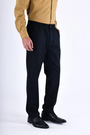EASY IRON TEXTURED TAILORED TROUSERS IN BLUE