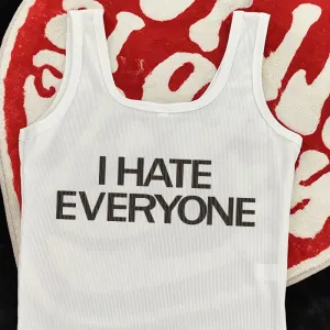 Harajuku Vintage Tank Top: 'I Hate Everyone' Print From Kawaii Stop