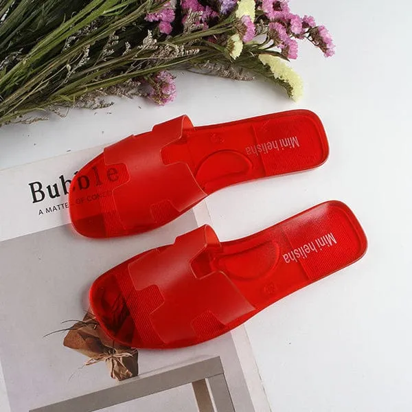 HERMES JELLY SLIPPERS