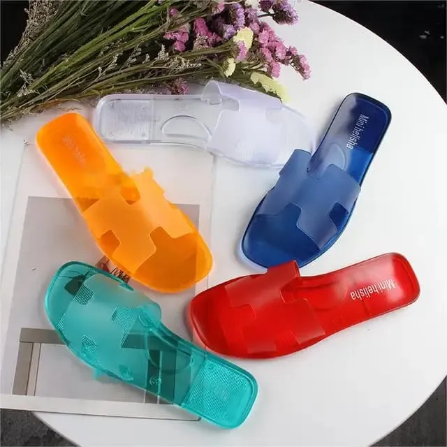 HERMES JELLY SLIPPERS