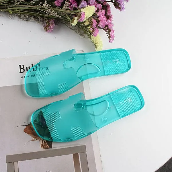 HERMES JELLY SLIPPERS