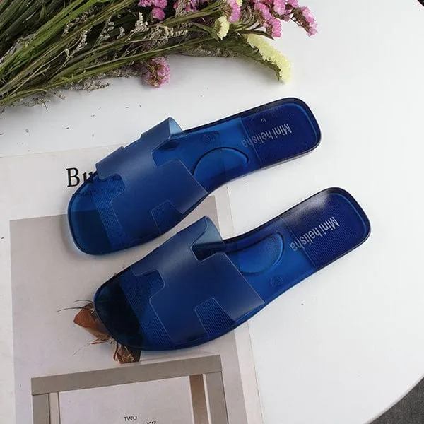 HERMES JELLY SLIPPERS