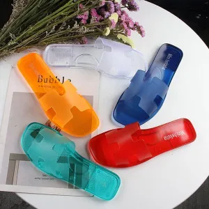 HERMES JELLY SLIPPERS