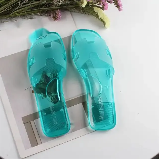 HERMES JELLY SLIPPERS