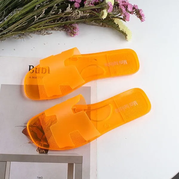 HERMES JELLY SLIPPERS