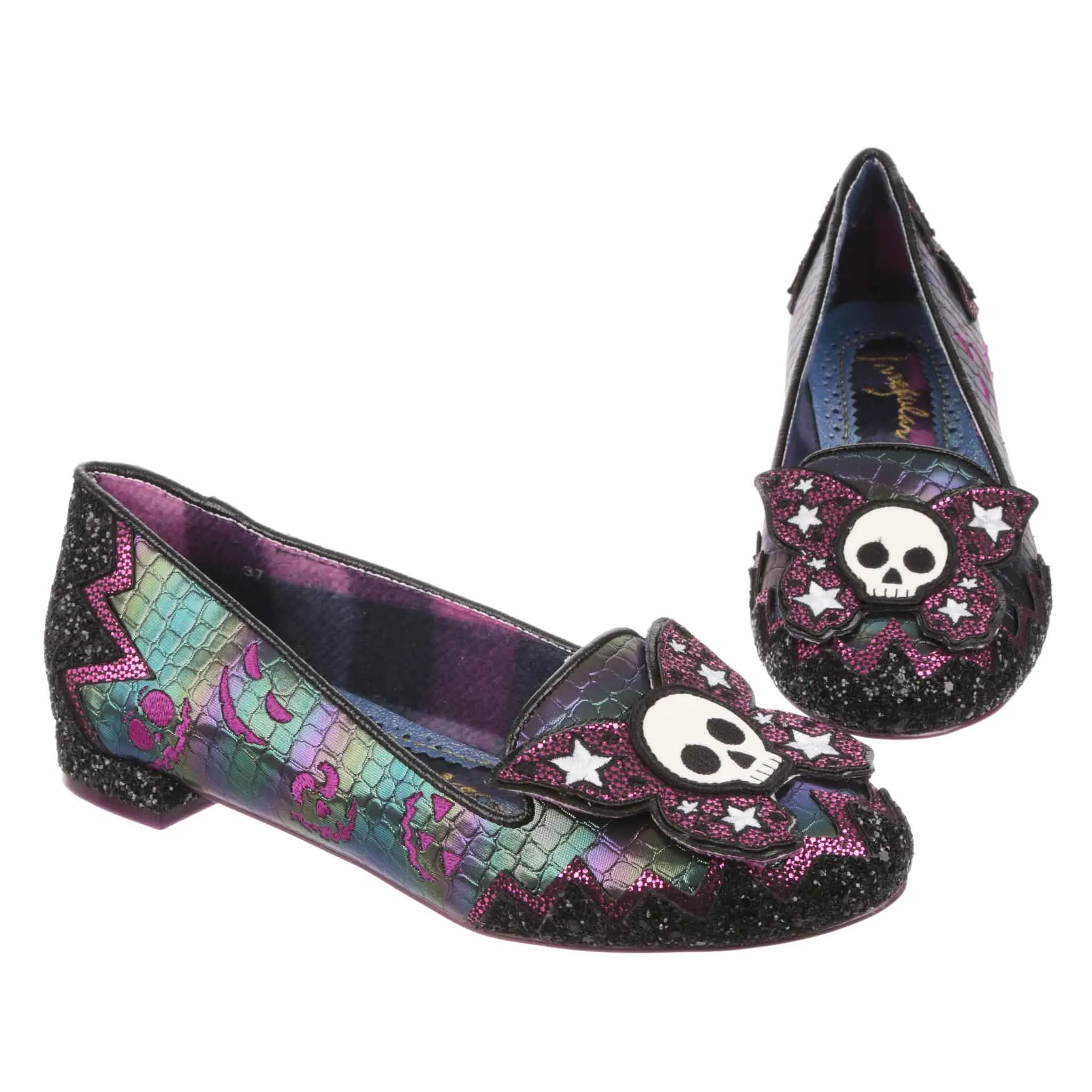 Irregular Choice Womens Deadly Kiss Flats - Black