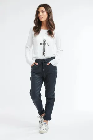 ITALIAN STAR - Navy coated jogger pant! 10