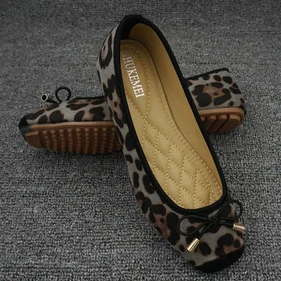 JELLYFOND Joyously Comfy Leopard Print Ballet Flat Shoes