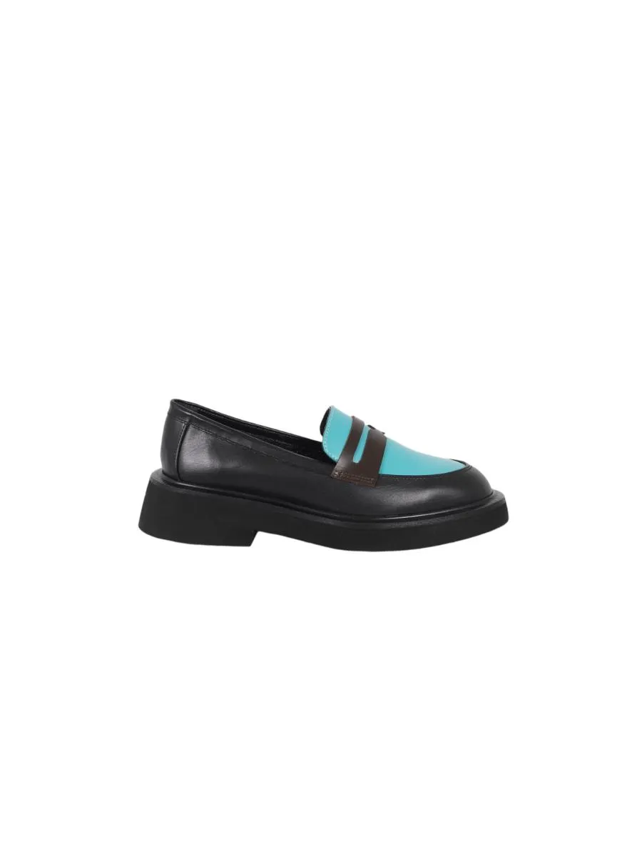 Josie Two-Tone Loafers Black-Blue