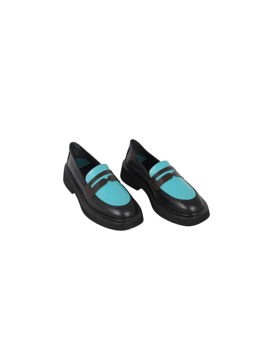 Josie Two-Tone Loafers Black-Blue