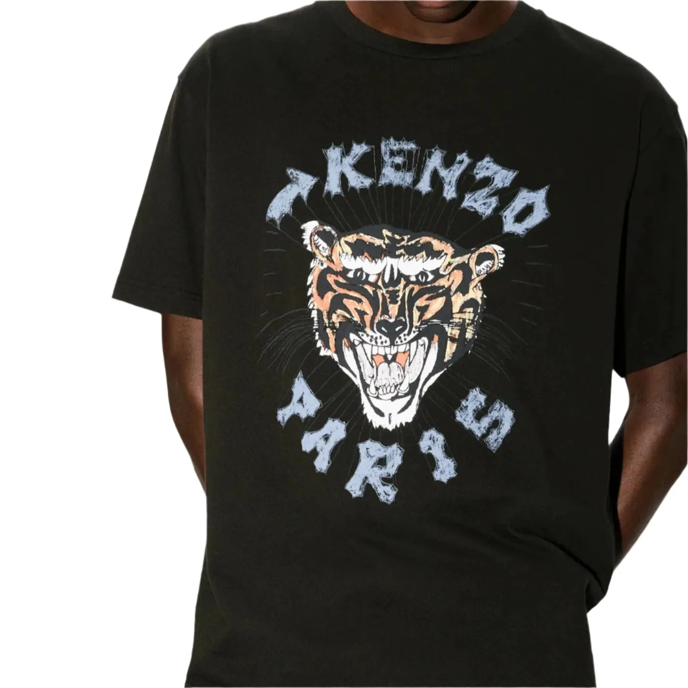 Kenzo Drawn Varsity Oversized T-Shirt Black