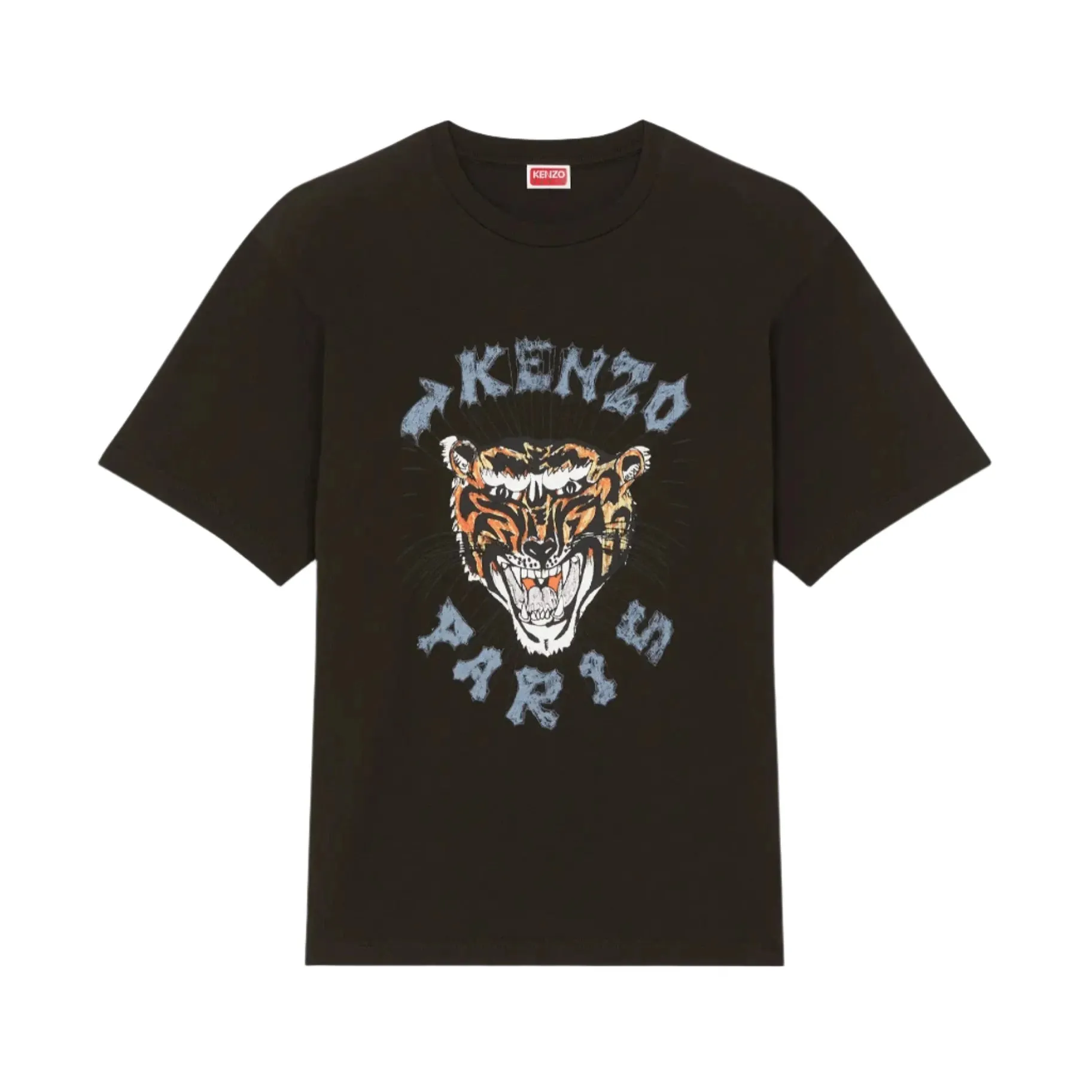 Kenzo Drawn Varsity Oversized T-Shirt Black