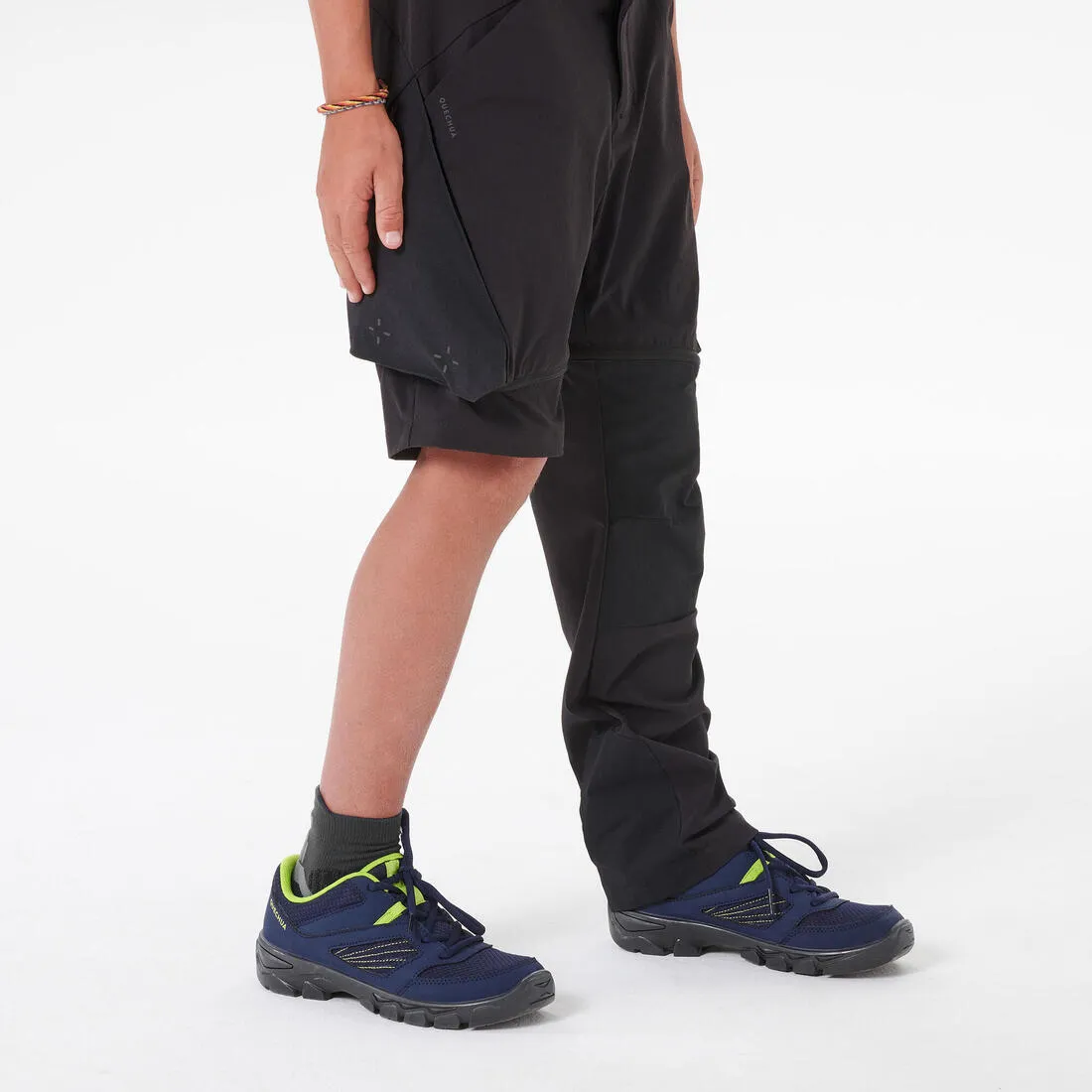 Kids’ Modular Hiking Trousers MH500 Aged 7-15 Dark Petrol