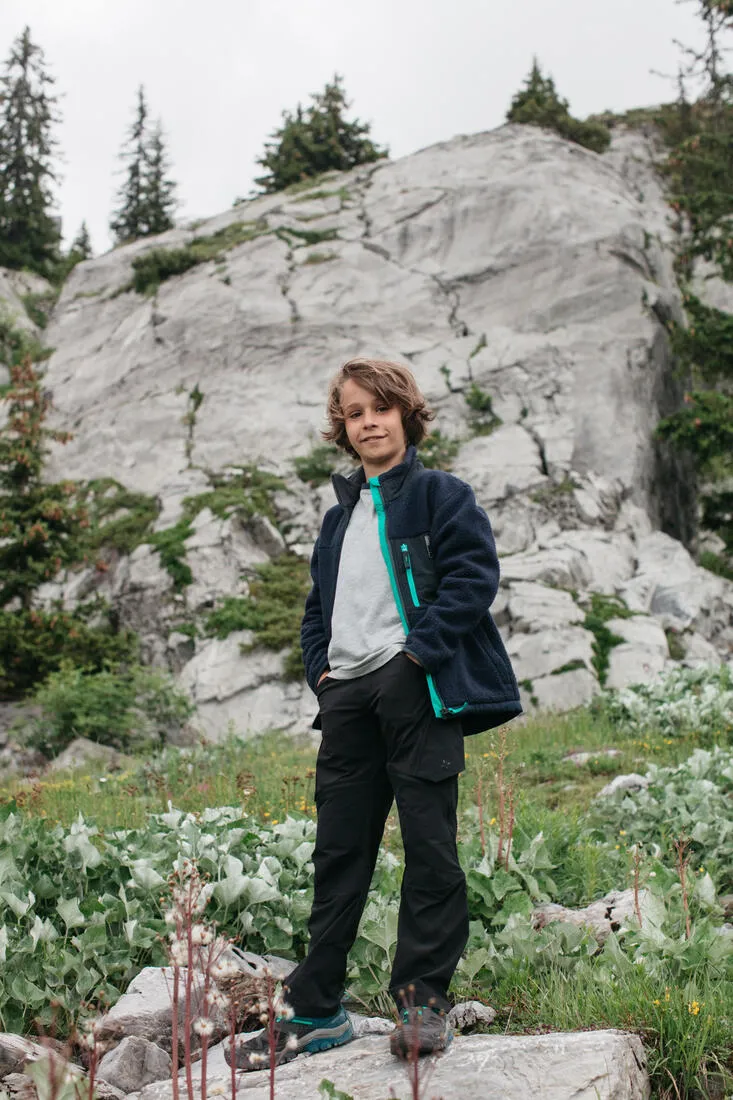 Kids’ Modular Hiking Trousers MH500 Aged 7-15 Dark Petrol
