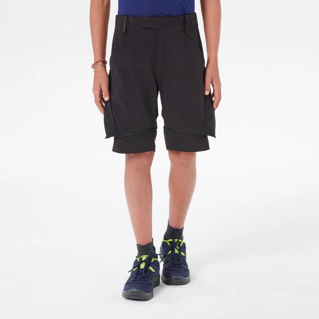 Kids’ Modular Hiking Trousers MH500 Aged 7-15 Dark Petrol