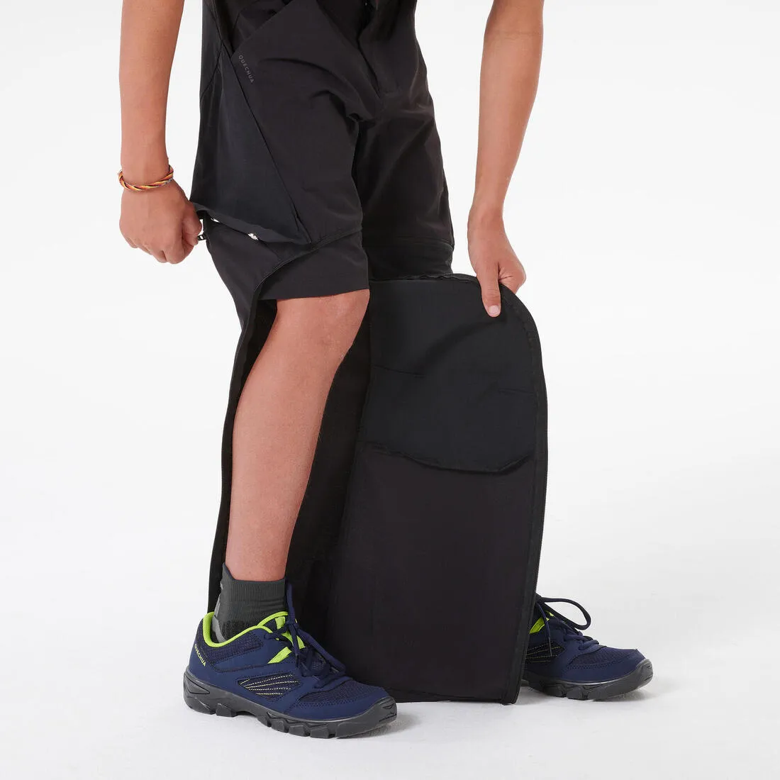 Kids’ Modular Hiking Trousers MH500 Aged 7-15 Dark Petrol