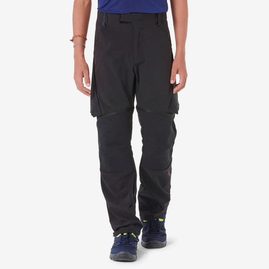 Kids’ Modular Hiking Trousers MH500 Aged 7-15 Dark Petrol