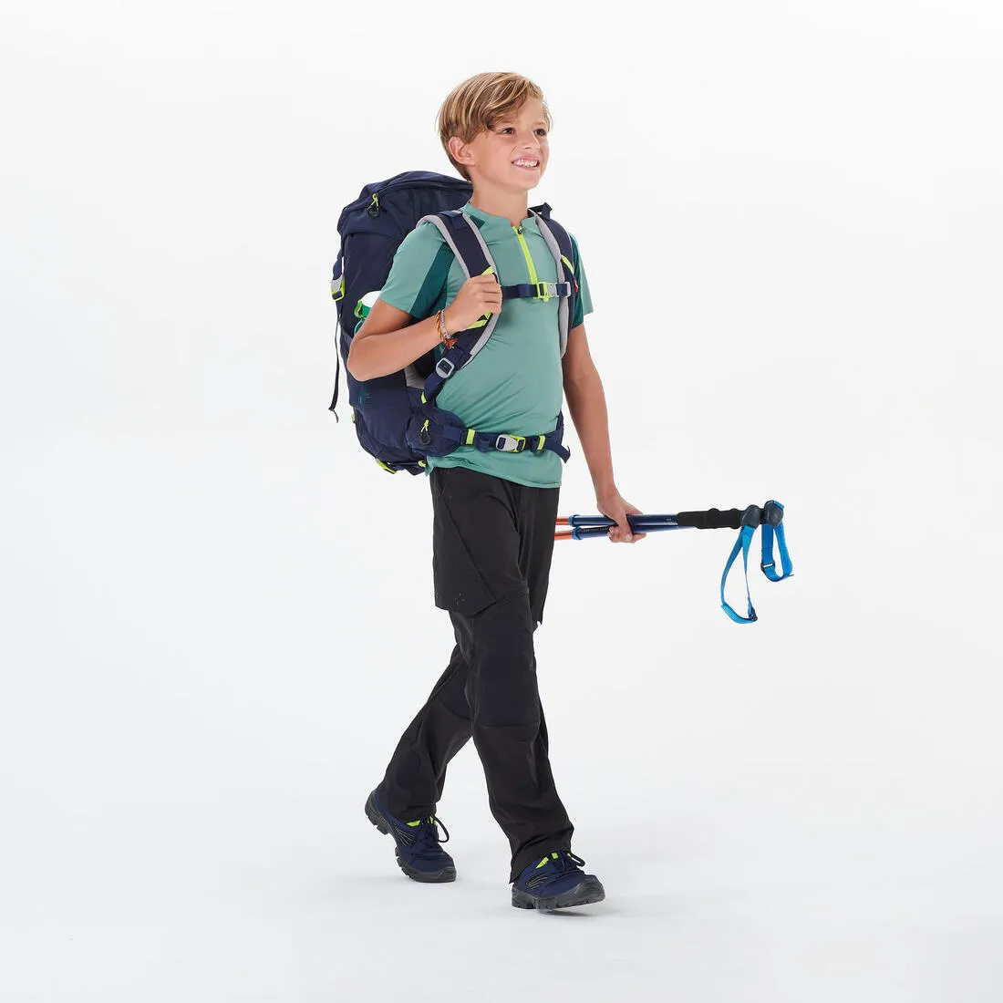 Kids’ Modular Hiking Trousers MH500 Aged 7-15 Dark Petrol