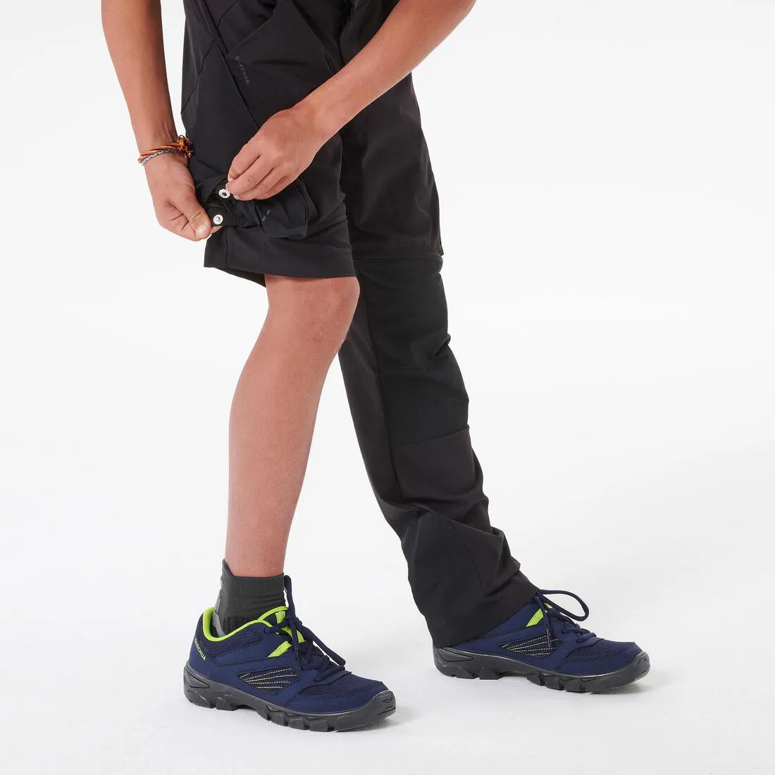 Kids’ Modular Hiking Trousers MH500 Aged 7-15 Dark Petrol