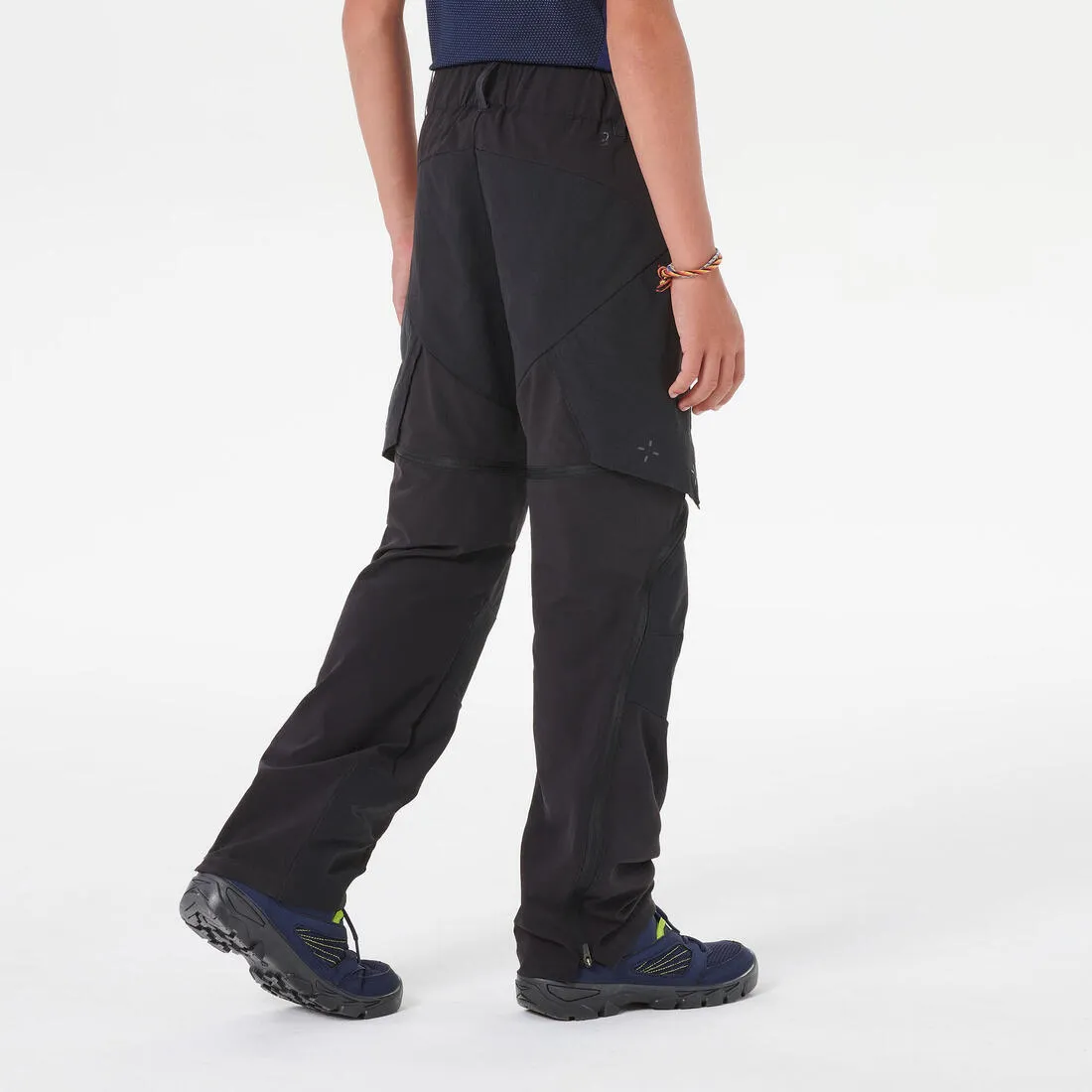 Kids’ Modular Hiking Trousers MH500 Aged 7-15 Dark Petrol