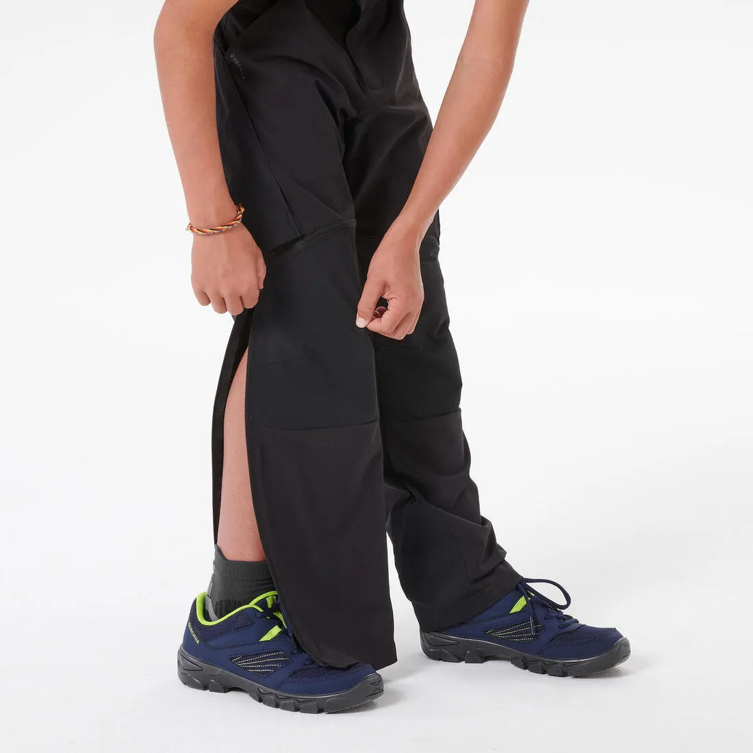 Kids’ Modular Hiking Trousers MH500 Aged 7-15 Dark Petrol