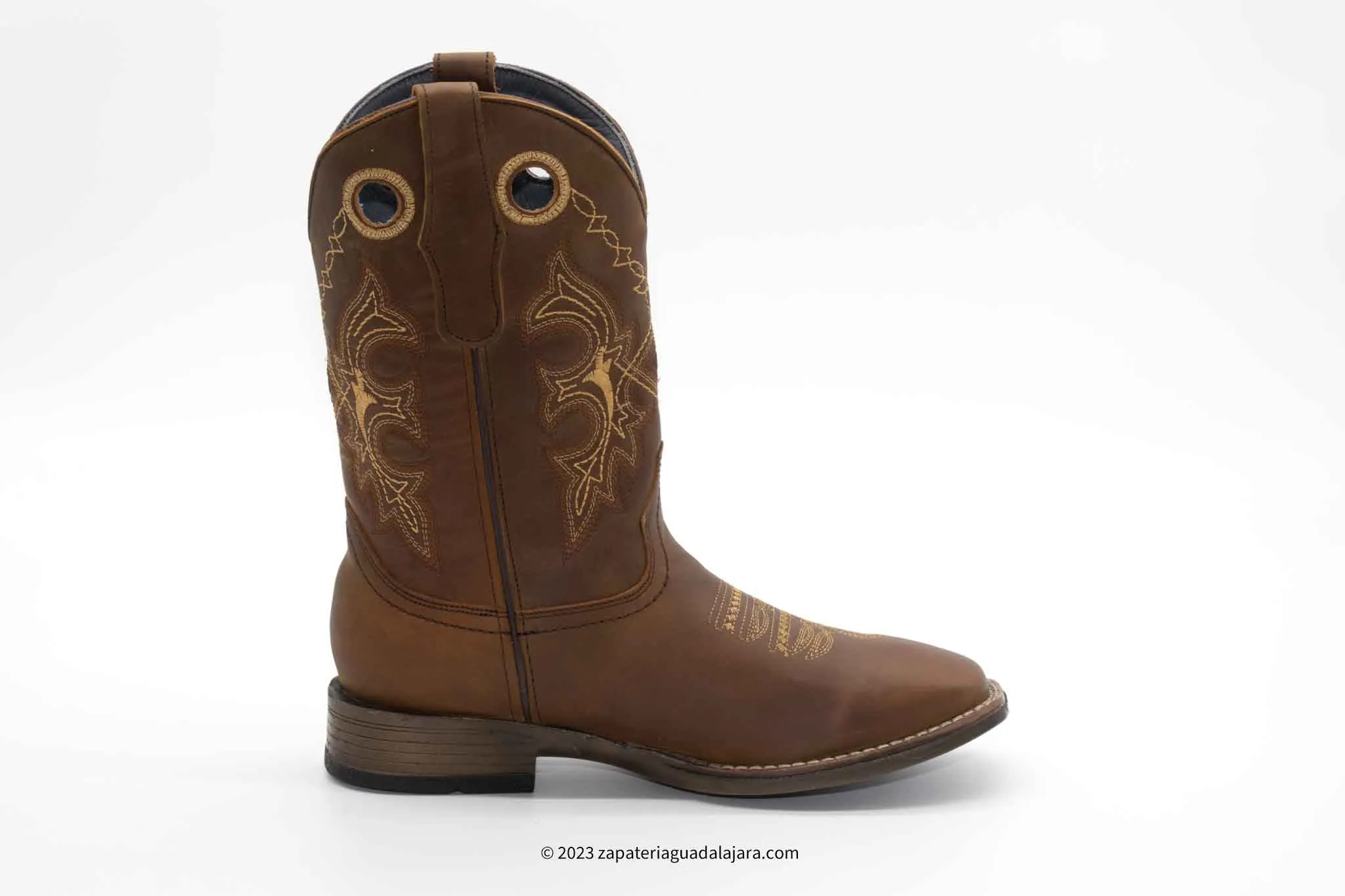 MEN'S WIDE SQUARE TOE ULTRA LIGHT CRAZY WALNUT LEATHER BOOT-732841