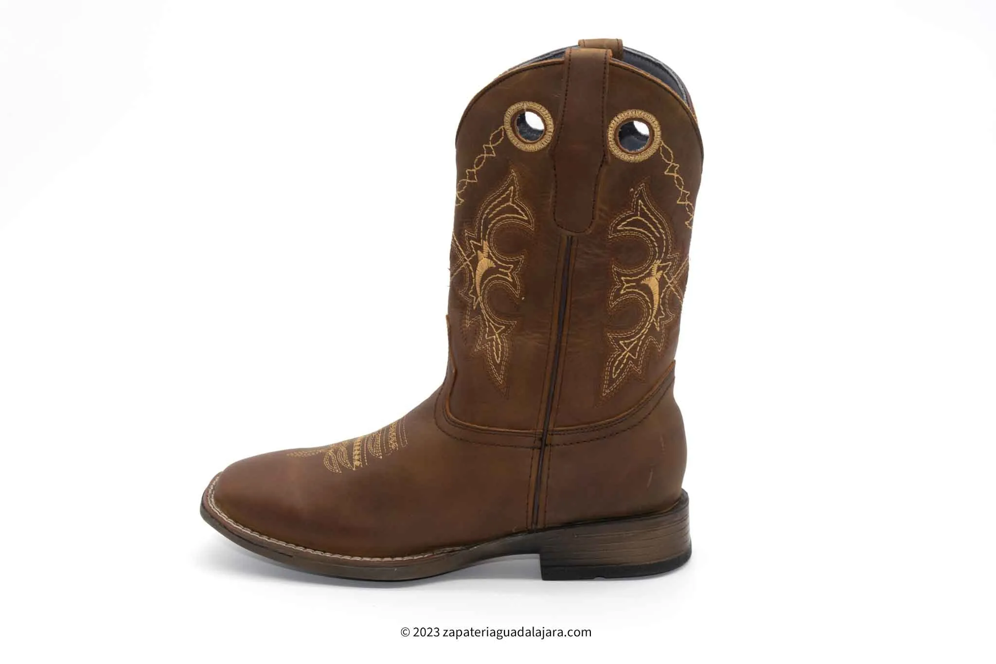 MEN'S WIDE SQUARE TOE ULTRA LIGHT CRAZY WALNUT LEATHER BOOT-732841