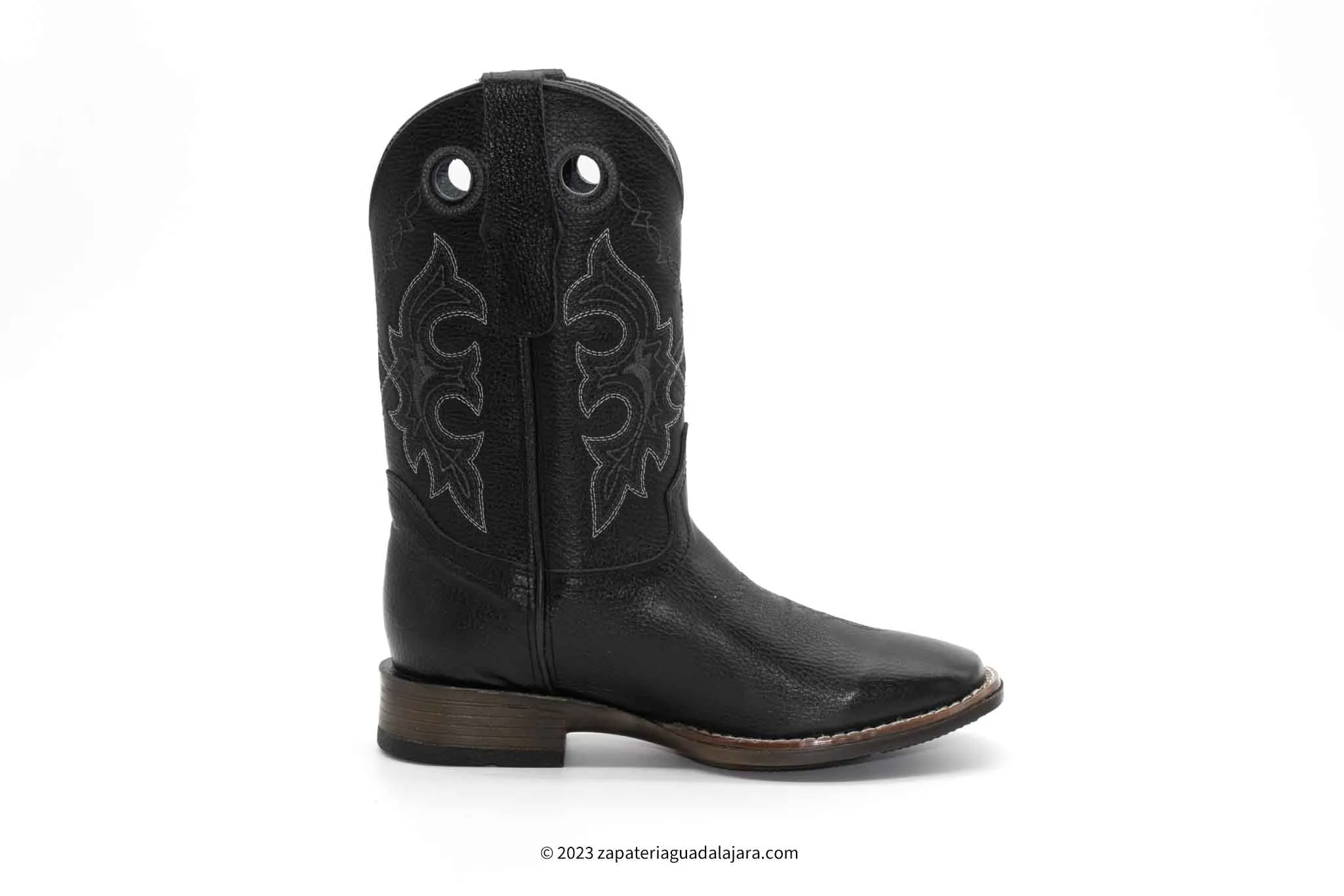 MEN'S WIDE SQUARE TOE ULTRA LIGHT SOLE GRSLY BLACK LEATHER BOOT-732705