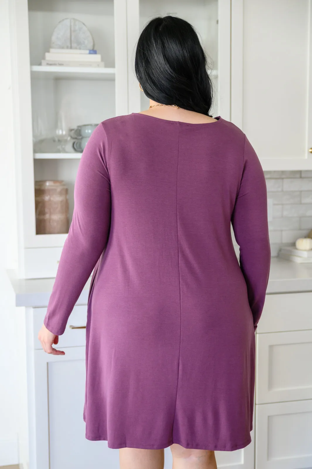 Most Reliable Long Sleeve Knit Dress In Plum LD23