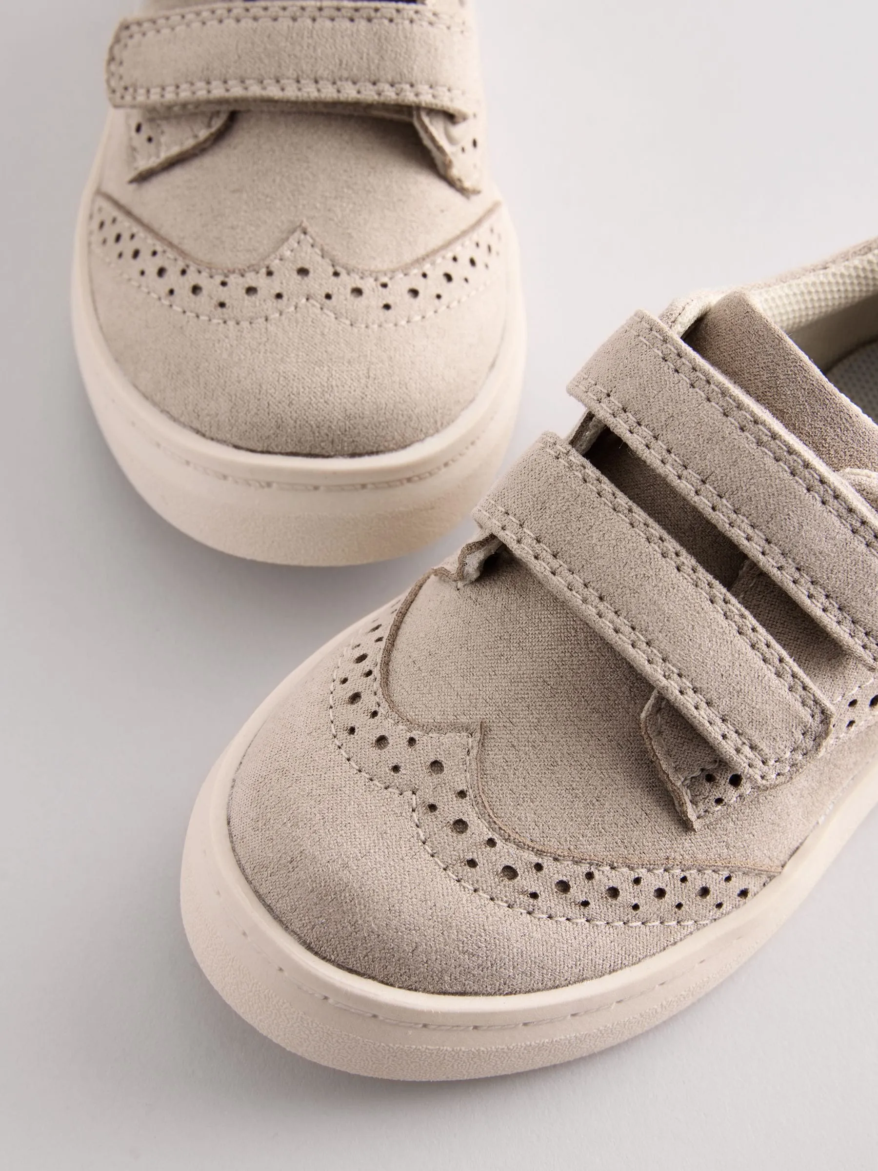 Neutral Standard Fit (F) Touch Fastening Brogues Shoes
