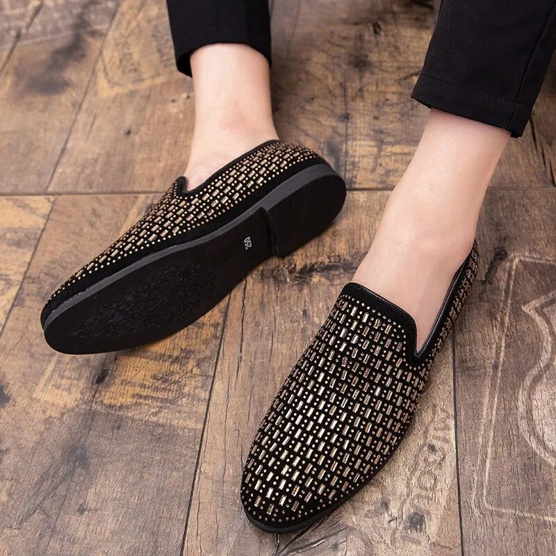 New Velvet Crystal Luxury Moccasins