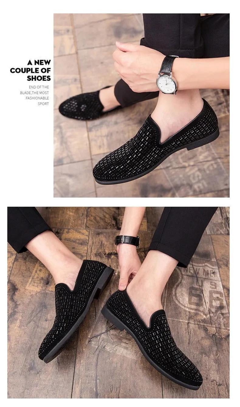 New Velvet Crystal Luxury Moccasins