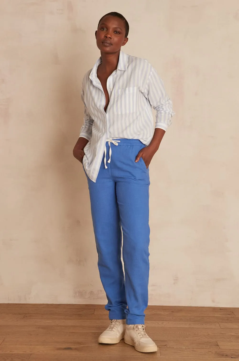 NOOR BLUE COTTON TROUSERS