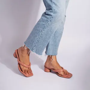 Peach Cushy Thong Heels