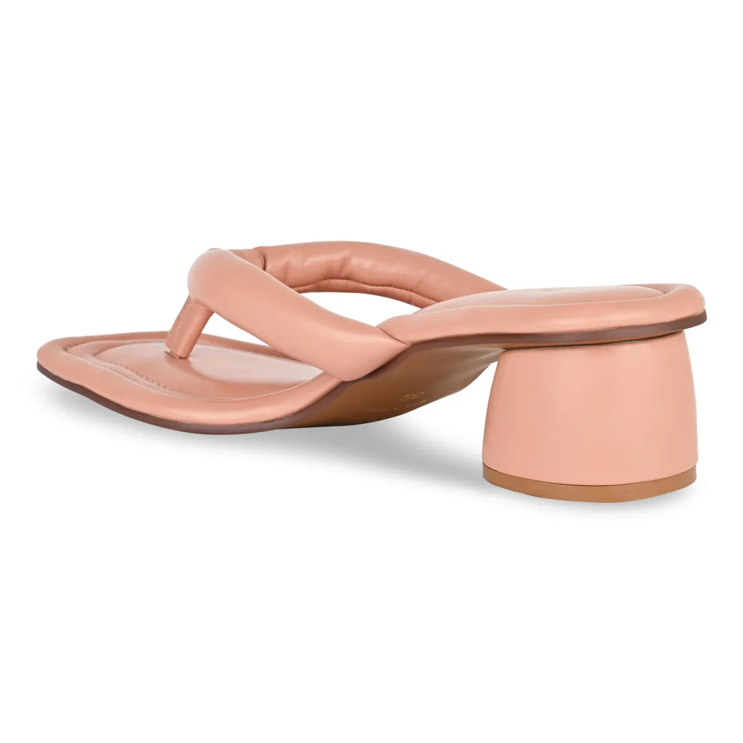 Peach Cushy Thong Heels